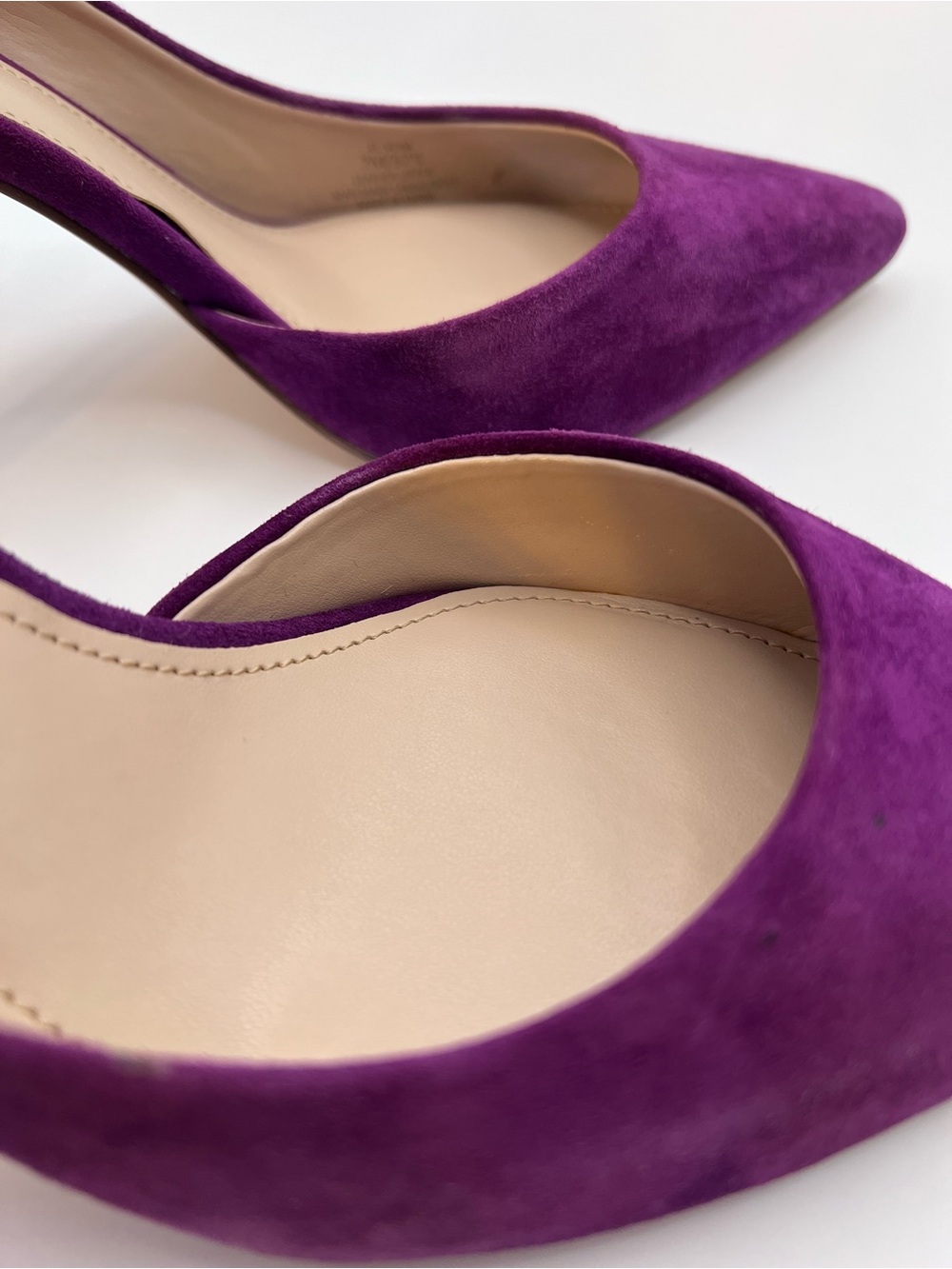 Magenta Suede Pointed-Toe Stiletto Pumps - Picture 9 of 10